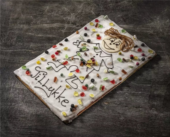 Hindbærsnitte kagemand