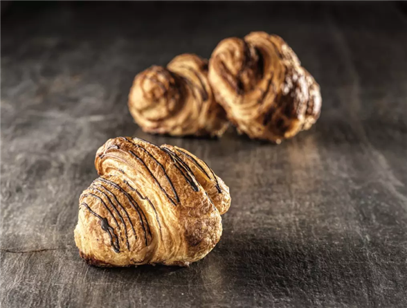 Croissant med chokolade